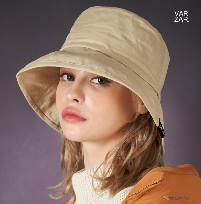 Wide Brim Wash Bucket Hat [Beige]