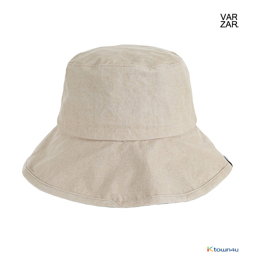 Wide Brim Wash Bucket Hat [Beige]