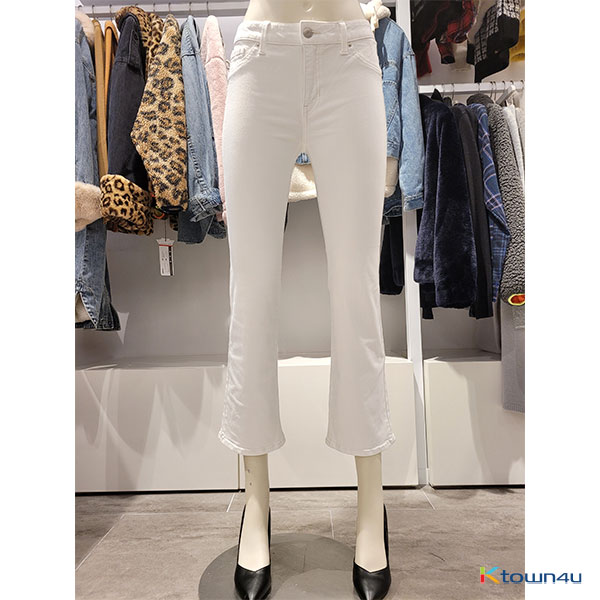 Women's White Slim bootcut Jeans_white